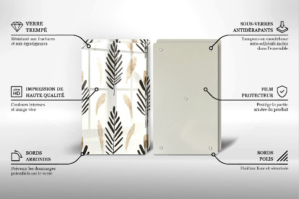 Skärbräda glas Boho växter