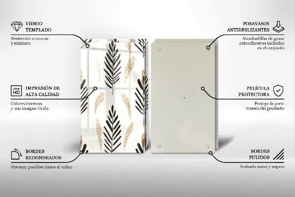 Skärbräda glas Boho växter