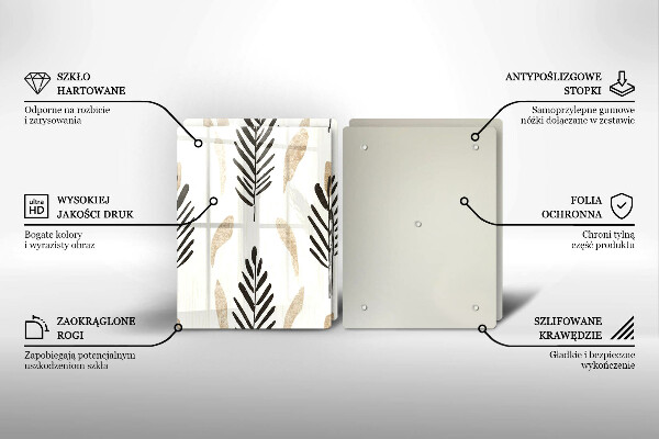 Skärbräda glas Boho växter