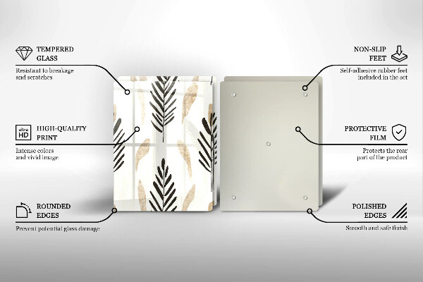 Skärbräda glas Boho växter