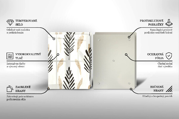 Skärbräda glas Boho växter