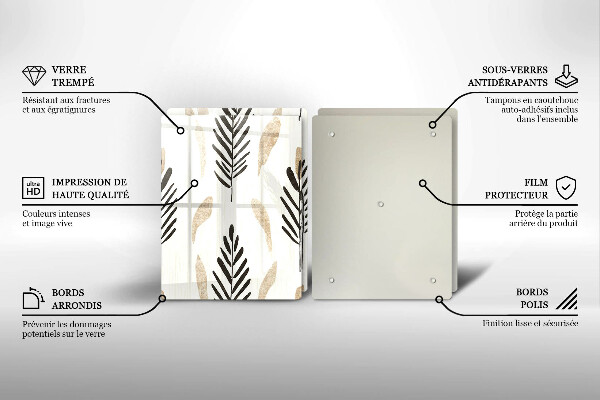 Skärbräda glas Boho växter