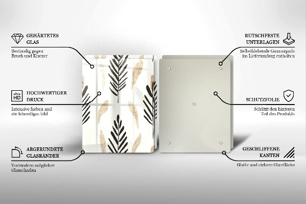 Skärbräda glas Boho växter