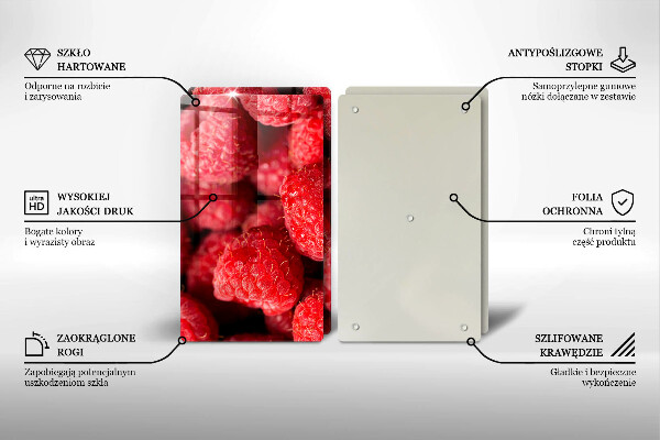 Skärbräda glas Hallonfrukt