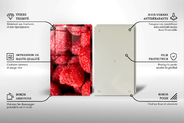 Skärbräda glas Hallonfrukt