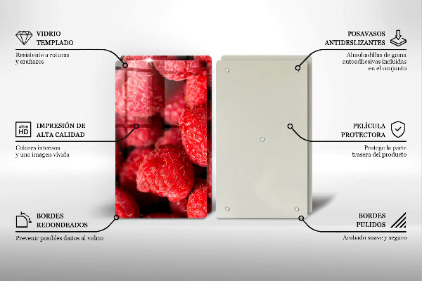 Skärbräda glas Hallonfrukt