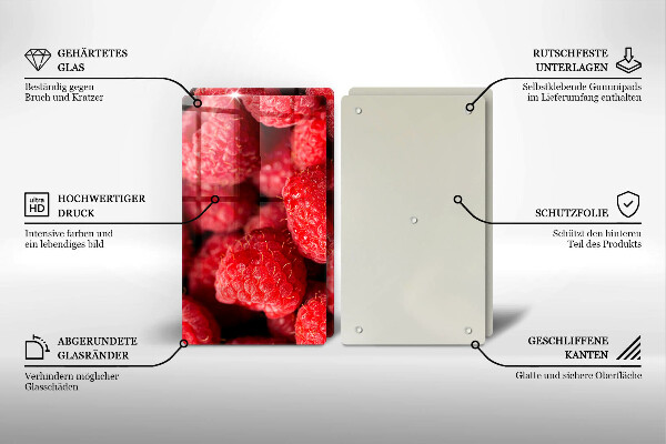 Skärbräda glas Hallonfrukt