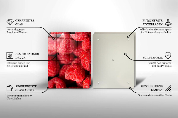 Skärbräda glas Hallonfrukt