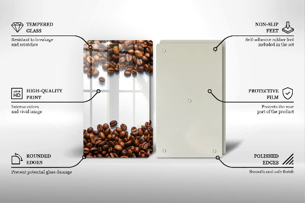 Skärbräda glas Kaffebönor