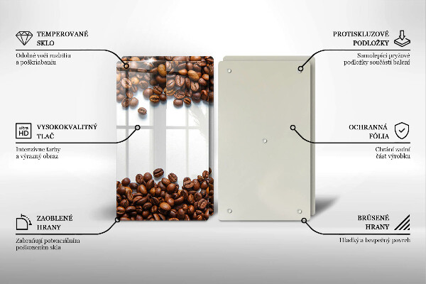 Skärbräda glas Kaffebönor