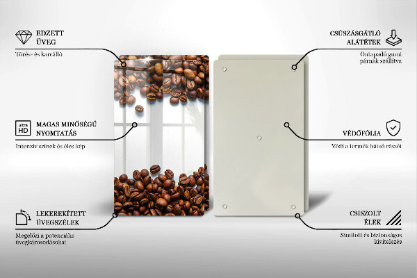 Skärbräda glas Kaffebönor