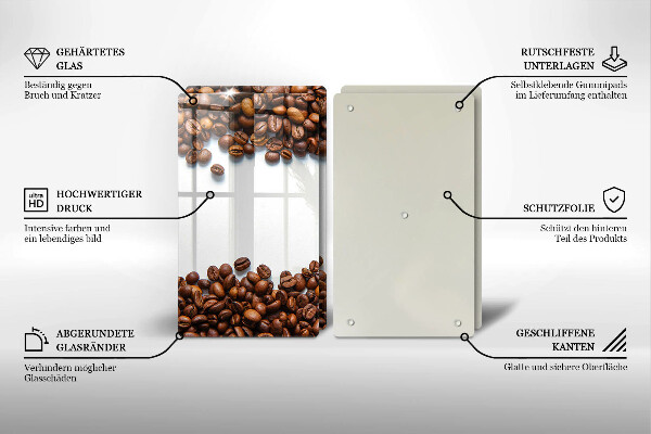 Skärbräda glas Kaffebönor