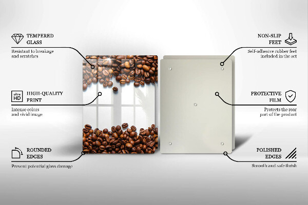 Skärbräda glas Kaffebönor