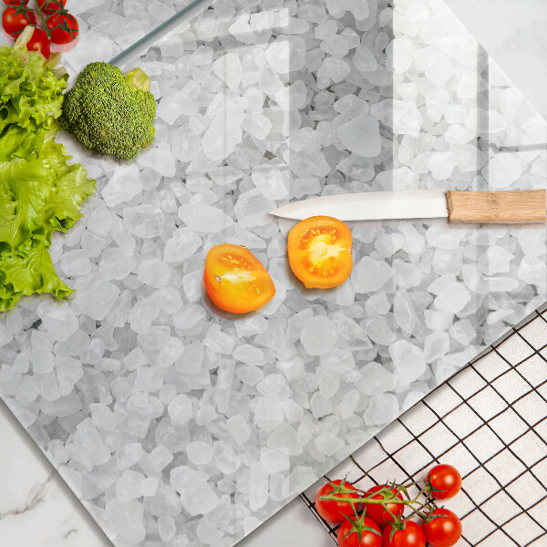 Skärbräda glas Saltkristaller