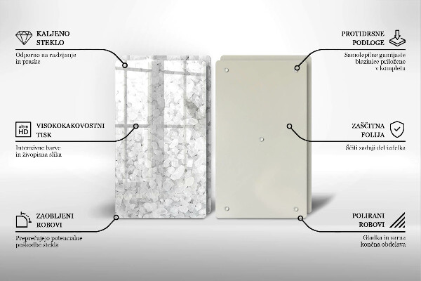 Skärbräda glas Saltkristaller