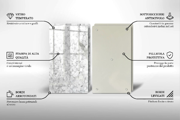 Skärbräda glas Saltkristaller