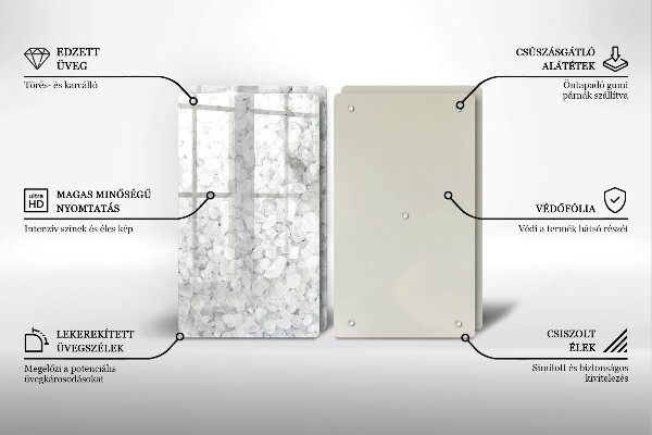 Skärbräda glas Saltkristaller