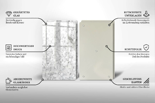 Skärbräda glas Saltkristaller