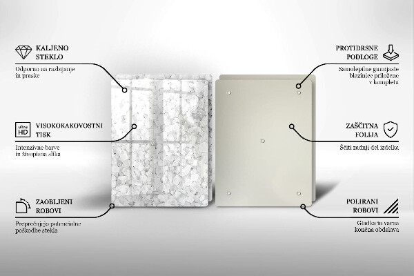 Skärbräda glas Saltkristaller