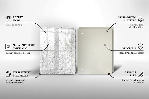 Skärbräda glas Saltkristaller