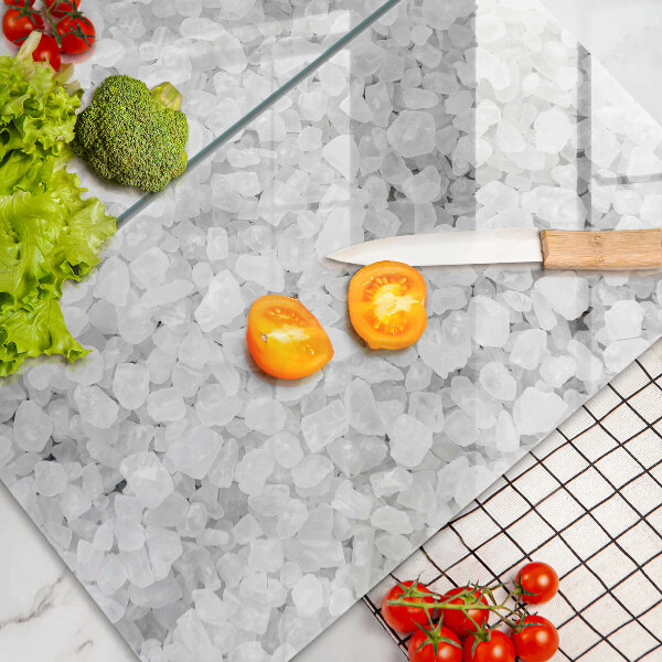 Skärbräda glas Saltkristaller