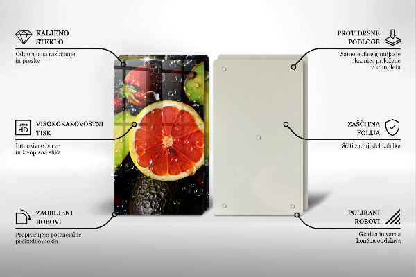 Skärbräda glas Frukt och grönsaker