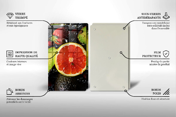 Skärbräda glas Frukt och grönsaker