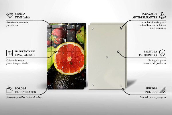 Skärbräda glas Frukt och grönsaker