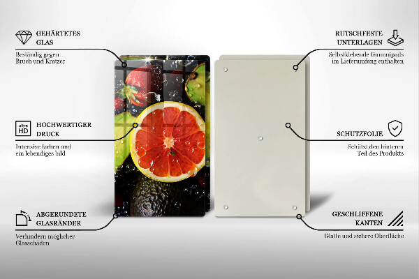 Skärbräda glas Frukt och grönsaker