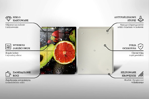 Skärbräda glas Frukt och grönsaker