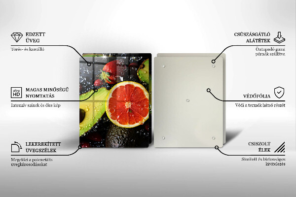 Skärbräda glas Frukt och grönsaker