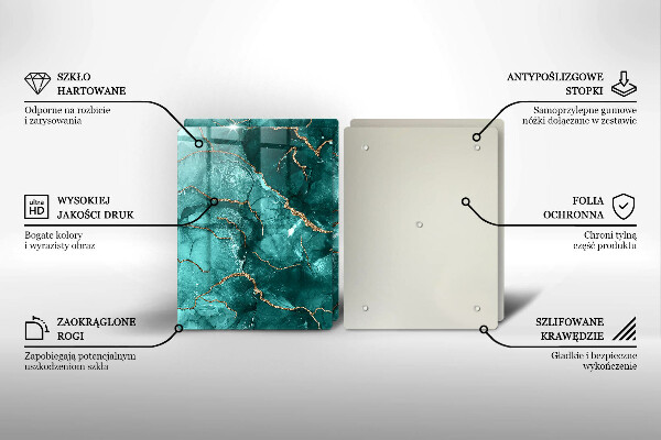 Skärbräda glas Blå marmor