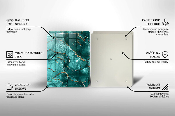 Skärbräda glas Blå marmor