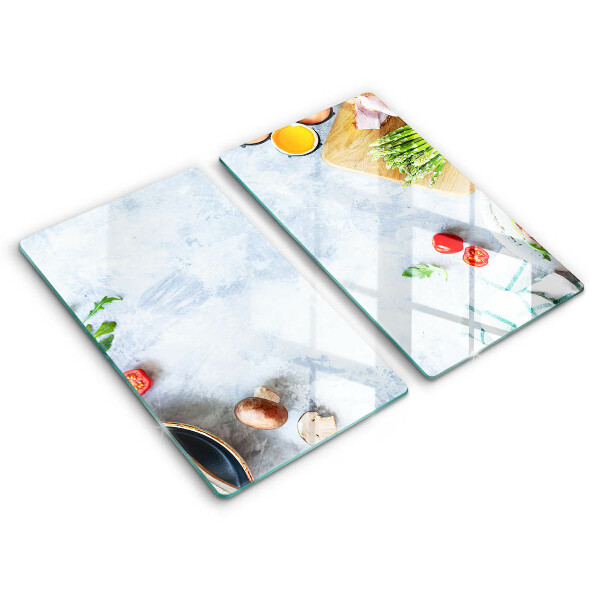 Skärbräda glas Ingredienser i köket
