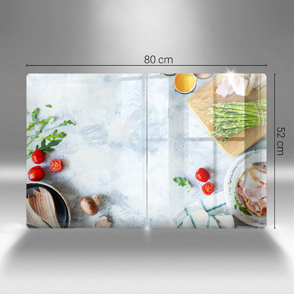 Skärbräda glas Ingredienser i köket