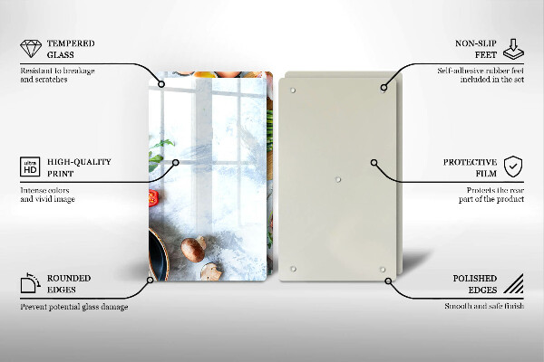 Skärbräda glas Ingredienser i köket