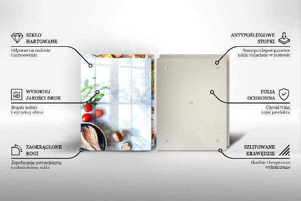 Skärbräda glas Ingredienser i köket