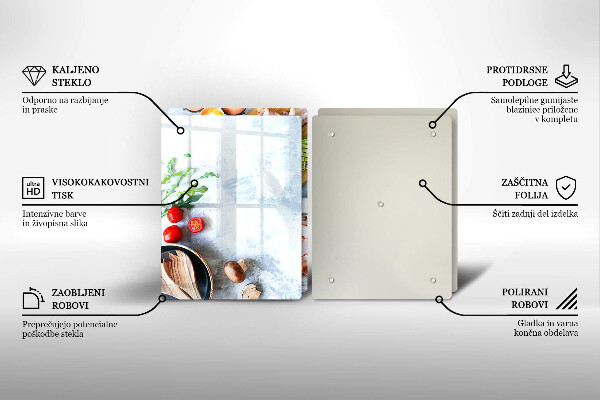 Skärbräda glas Ingredienser i köket