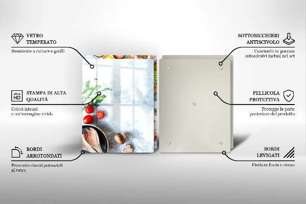 Skärbräda glas Ingredienser i köket