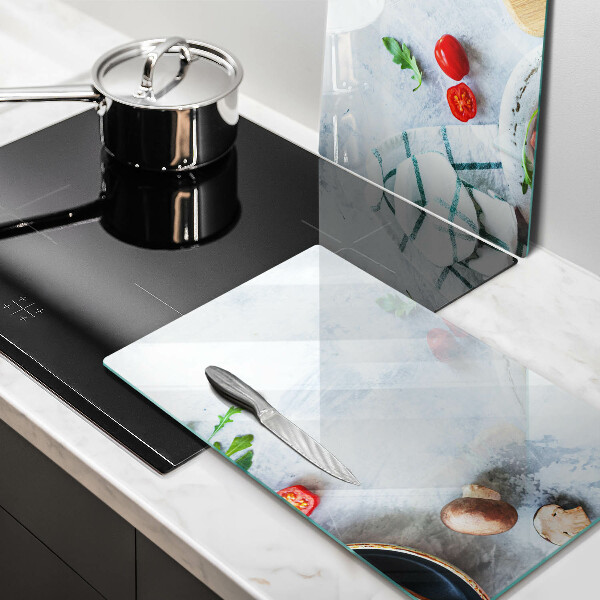 Skärbräda glas Ingredienser i köket