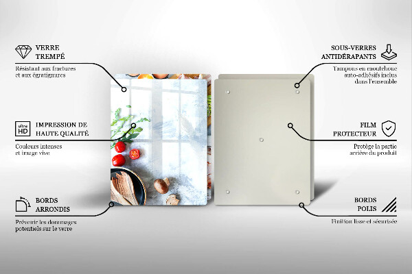 Skärbräda glas Ingredienser i köket