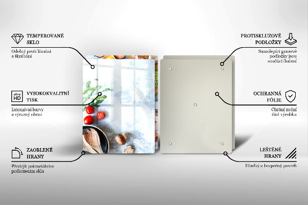 Skärbräda glas Ingredienser i köket