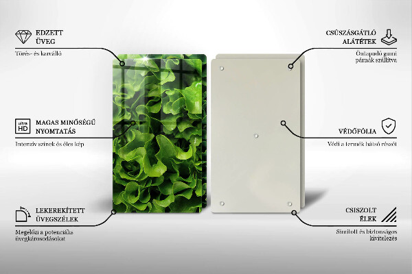 Skärbräda glas Gröna salladsblad