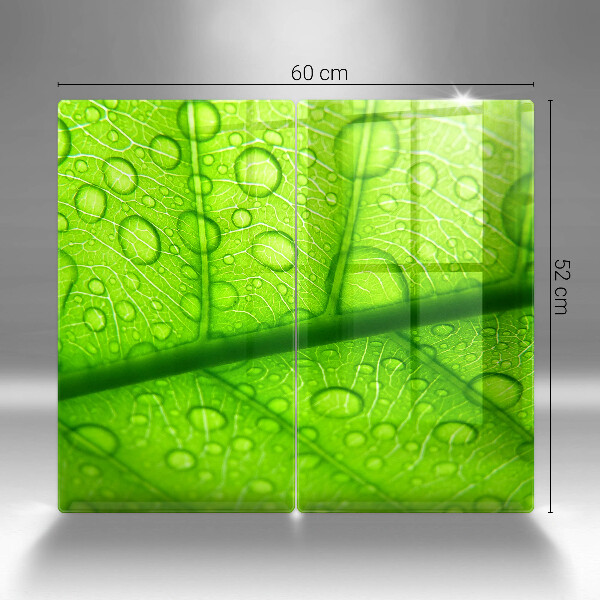 Skärbräda glas Närbild av ett löv