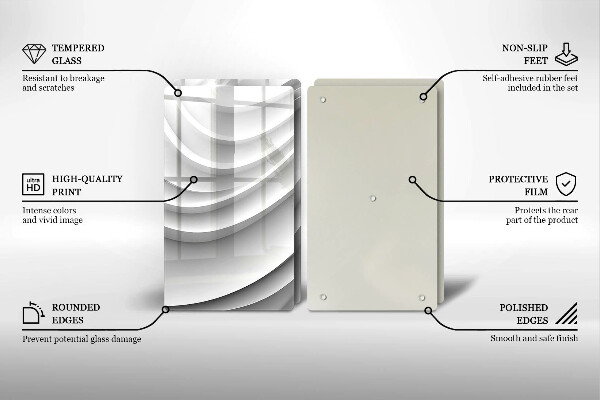 Skärbräda glas Geometriska linjer