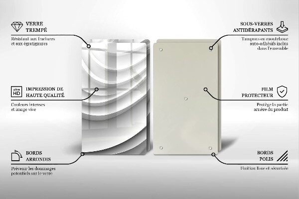 Skärbräda glas Geometriska linjer
