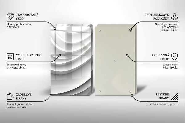 Skärbräda glas Geometriska linjer