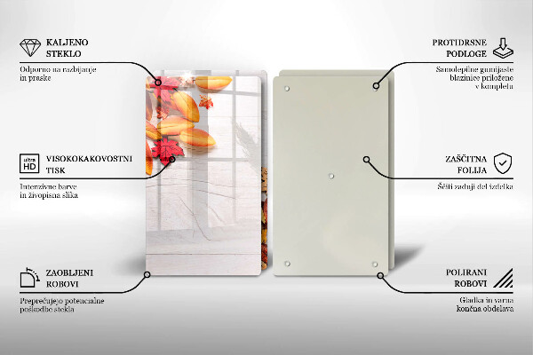 Skärbräda glas Höstlöv