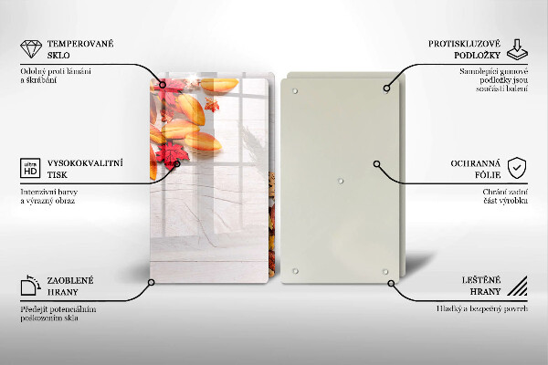 Skärbräda glas Höstlöv