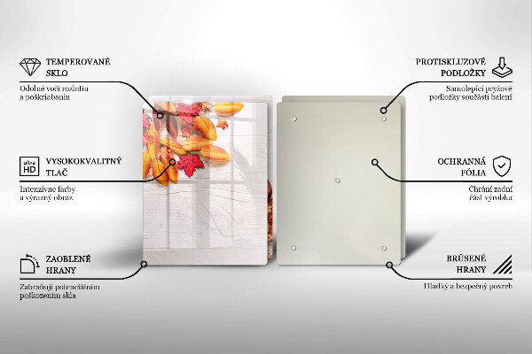 Skärbräda glas Höstlöv